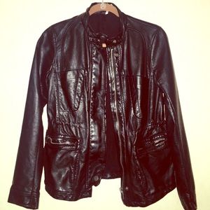 Free People Black Faux Leather Jacket
